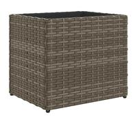 vidaXL Garden Planter - Grey Poly Rattan Planter Box - Weather-Resistant & Durable, 36x30x32 cm - Decorative Outdoor Flower/Plant Pot