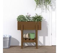 vidaXL Garden Planter Honey Brown 62x30x69 cm Solid Pine, Brown