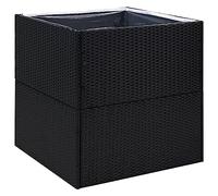 (black, 80 x 80 x 80 cm) vidaXL Garden Planter Poly Rattan Planter Outdoor Pot Black/Grey Multi Sizes
