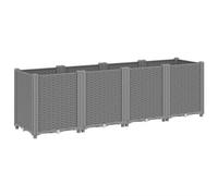 vidaXL Garden Planter Outdoor Flower Pot Herb Planter Pot Box Light Grey PP