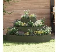 Garden Planter Outdoor Steel Metal Pots Décor Terrace Round Modern vidaXL