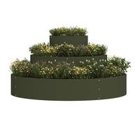 Garden Planter Outdoor Steel Metal Pots Décor Terrace Round Modern vidaXL