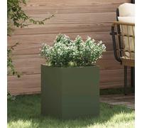 vidaXL Garden Planter Olive green 32 x 32 x 40 cm Cold-rolled steel