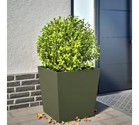 vidaXL Garden Planter Olive Green 50x50x50 cm Steel