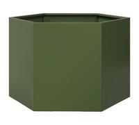 vidaXL Garden Planter Olive Green Hexagon 69x60x45 cm Steel