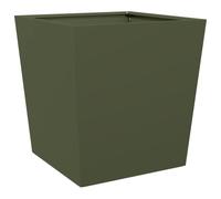 vidaXL Garden Planter - Olive Green Steel Outdoor Flower Pot Box - 50x50x50 cm for Gardens, Balconies, Patios - Rust Resistant & Durable