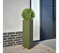vidaXL Garden Planter Olive Green Triangular 30X26X75cm Steel, Green