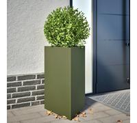 (olive green, 50 x 43 x 75 cm/ 1 pcs) vidaXL Garden Planters Outdoor Flower Pot Patio Planter Box Triangular Steel