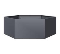 vidaXL Garden Planter Outdoor Flower Pot Anthracite Hexagon Steel - Raised Design, Weather-, 138x120x45 cm