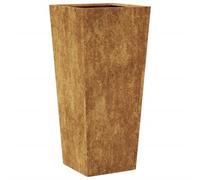 vidaXL Garden Planter Outdoor Flower Pot Balcony Box - Corten Steel, Rust-Resistant, Large Size 35 x 35 x 75 cm, Suitable for Gardens, Balconies, and Patios