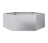 vidaXL Garden Planter Outdoor Flower Pot Hexagon Raised Bed - Galvanized Steel, Weather-, Ample Space, Open Bottom, 138 x 120 x 45 cm