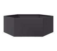 vidaXL Garden Planter Outdoor Flower Pot Patio Planter Pot Black Hexagon Steel
