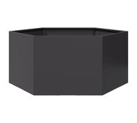 vidaXL Garden Planter – Black Hexagon Steel, 104 x 90 x 45 cm