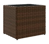 vidaXL Garden Planter Outdoor Flower Pot Patio Planter Pot Brown Poly Rattan