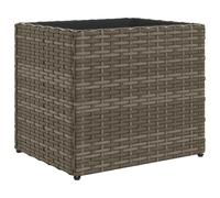 vidaXL Garden Planter - Grey Poly Rattan Planter Box - Weather-Resistant & Durable, 36x30x32 cm - Decorative Outdoor Flower/Plant Pot