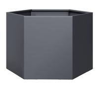 vidaXL Garden Planter Outdoor Flower Pot - Anthracite Hexagon Steel - Raised Design, 69 x 60 x 45 cm, Weather-, No Bottom Assembly