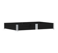 vidaXL Stackable Wooden Garden Planter - Black Pine Wood Outdoor Flower Box, 150x100x21.5 cm, Foldable Design, Open Bottom, Adjustable Shape