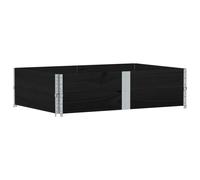 vidaXL Stackable Wooden Garden Planter/Outdoor Flower Pot - Rectangular, Black Pine Wood - 150 x 100 x 41 cm, Foldable with Hinged Corners