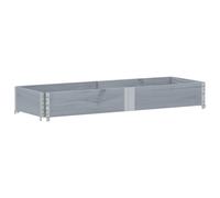 vidaXL Garden Planter - Stackable Pine Wood Flower Pot - Foldable Grey Planter Box with Galvanised Hinges - 150x50x21.5 cm