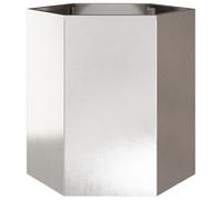 vidaXL Garden Planter Raised Hexagon Stainless Steel - Open-bottom - Silver 46x40x45 cm