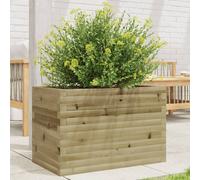 vidaXL - Impregnated Pine Garden Planter - Brown 70x40x45.5 cm - Rectangular Raised Bed for Flowers, Herbs, Vegetables - Ideal Outdoor Decoration with Open Bottom and Ample Space