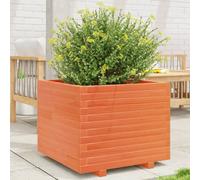 vidaXL Garden Planter Outdoor Flower Pot Planter Pot Wax Brown Solid Wood Pine