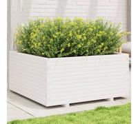vidaXL Garden Planter White 100x100x49.5 cm Solid Wood Pine