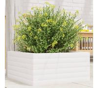 vidaXL Garden Planter Outdoor Flower Pot Planter Pot White Solid Wood Pine