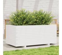 vidaXL Garden Planter Outdoor Flower Pot Planter Pot White Solid Wood Pine