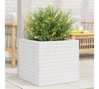 vidaXL Garden Planter Outdoor Flower Pot Planter Pot White Solid Wood Pine