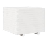vidaXL Garden Planter Outdoor Flower Pot Planter Pot White Solid Wood Pine