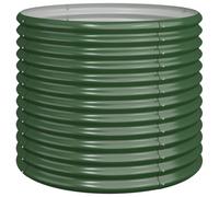 vidaXL Garden Planter Outdoor Plant Stand Raised Bed Flower Pot Patio Planter Vegetable Herb Bed Flower Box Powder-coated Steel Green