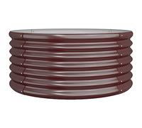 vidaXL Garden Planter Outdoor Plant Stand Raised Bed Flower Pot Patio Planter Vegetable Herb Bed Flower Box Galvanised Steel Brown