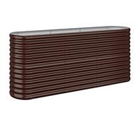 vidaXL Oval Garden Raised Bed - Brown Powder-Coated Steel Planter 152x40x68 cm | Spacious & Weather-Resistant Flower Box for Outdoor Gardening