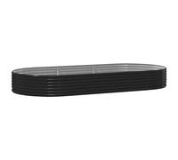 vidaXL Garden Planter Outdoor Pot Patio Raised Bed Flower Pot Stand Vegetable Herb Bed Plant Stand Powder-coated Steel 296x140x36 cm Anthracite, 296 x 140 x 36 cm