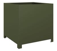 vidaXL Garden Planter Olive Green 50x50x50 cm Steel