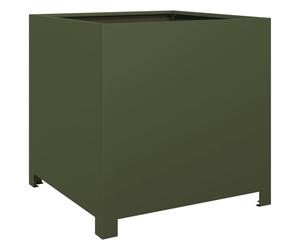 vidaXL Garden Planter Patio Flower Pot Outdoor Planter Box Olive Green Steel