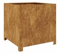 vidaXL Garden Planter Plant Pot - Corten Steel Outdoor Plant Container Box, 50x50x50cm Brown