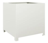 vidaXL Garden Planter Plant Pot Flower Box - White Steel, Deep & Wide 50x50x50 cm for Outdoors, Gardens, Balconies, Patios