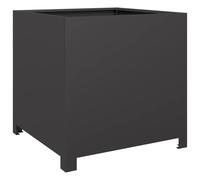 vidaXL Black Steel Garden Planter/Plant Pot - Flower/Vegetable/Herbs Box 50x50x50cm Outdoor Decoration