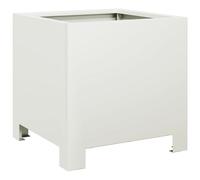 vidaXL Garden Planter Plant Pot Flower Pot Outdoor Planter Box White Steel
