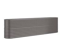 vidaXL Garden Planter Powder-coated Steel 260x40x68 cm Grey (318904)