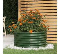 vidaXL Garden Planter Powder-Coated Steel Green - Raised Bed/Flower Pot Stand for Outdoor/Patio/Garden, Circular, 80cm Diameter