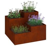 Garden Planter Metal Outdoor Decor for Gardens Rectangular Modern vidaXL