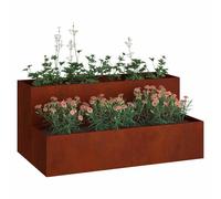 vidaXL Garden Planter Rusty 100 x 60 x 45 cm Weathering Steel, Garden and Terrace, Durable Metal Planter, Outdoor Display, Modern Container for Decor, Floral Arrangement
