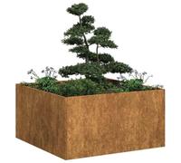 vidaXL Planter Rusty - Weathering Steel Flower Box 80x80x40 cm - Open Bottom