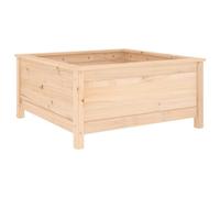 vidaXL Garden Planter - Spacious 82.5cm x 82.5cm x 39cm Square Planter, Untreated Solid Pine Wood, Rustic Design, Ideal for Garden/Patio/Balcony, Brown, DIY Assembly Required