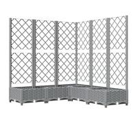 (light grey, 120 x 120 x 121.5 cm) vidaXL Garden Planter with Trellis PP Outdoor Raised Bed Flower Pot Planter