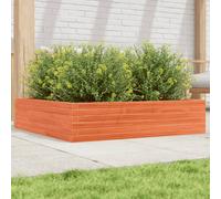 vidaXL Garden Planter Wax Brown 100x100x23 cm Solid Wood Pine