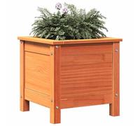 vidaXL Garden Planter Wax Brown 40 x 40 x 39 cm Solid Pine Wood, Garden and Terrace, Rectangular, Transitional, ClassicTraditional, Elegant Pathways and Plants Growing Together Nature